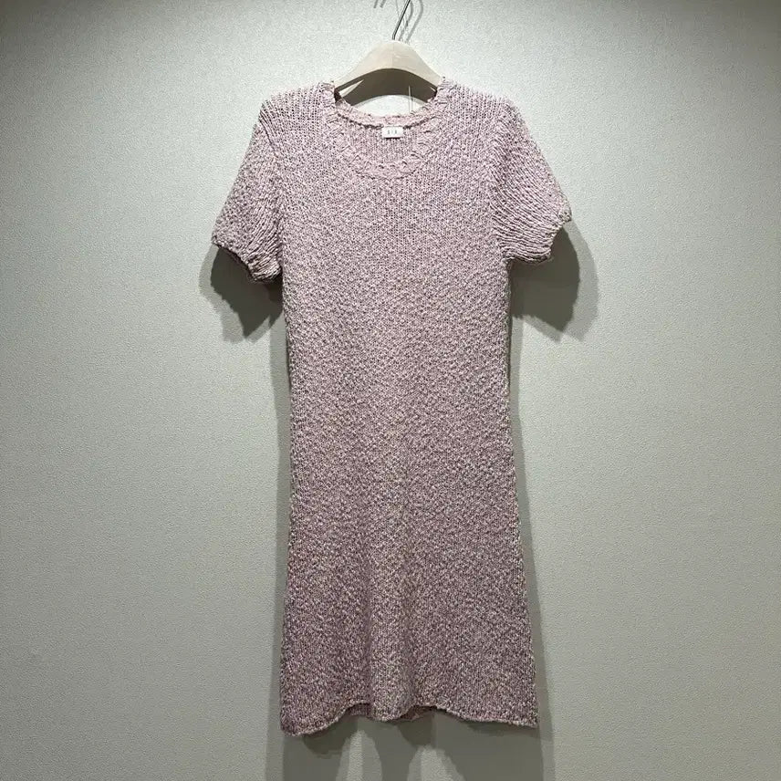 [BUNJANG] SIE Pink Crochet Knit Mini Dress / 시에 핑크 크로셰 니트 미니원피스
