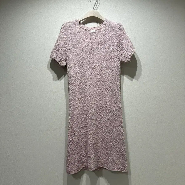 [BUNJANG] SIE Pink Crochet Knit Mini Dress / 시에 핑크 크로셰 니트 미니원피스