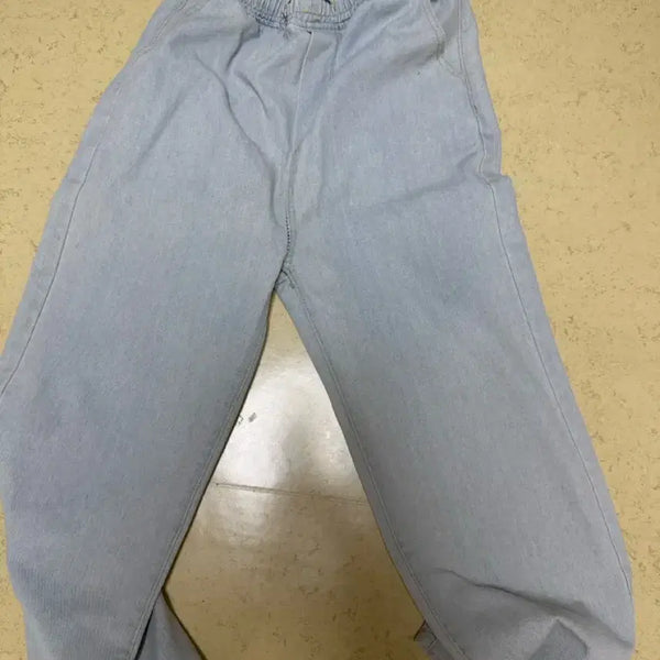 [BUNJANG] Light Wash Wide Banding Denim Pants / 연청 와이드 밴딩 데님 팬츠