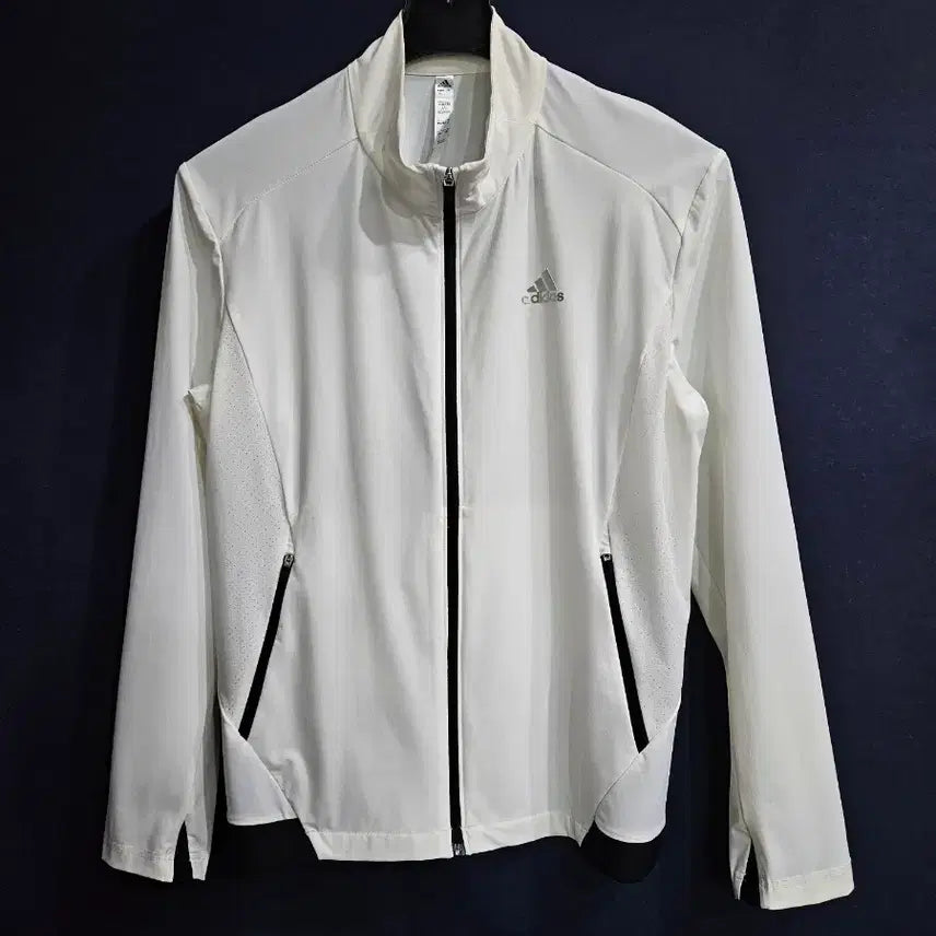 [BUNJANG] Adidas Ivory Men's Slim Fit Windbreaker Jacket Size 105 / 아디다스 아이보리 남성 슬림핏 105 바람막이 자켓