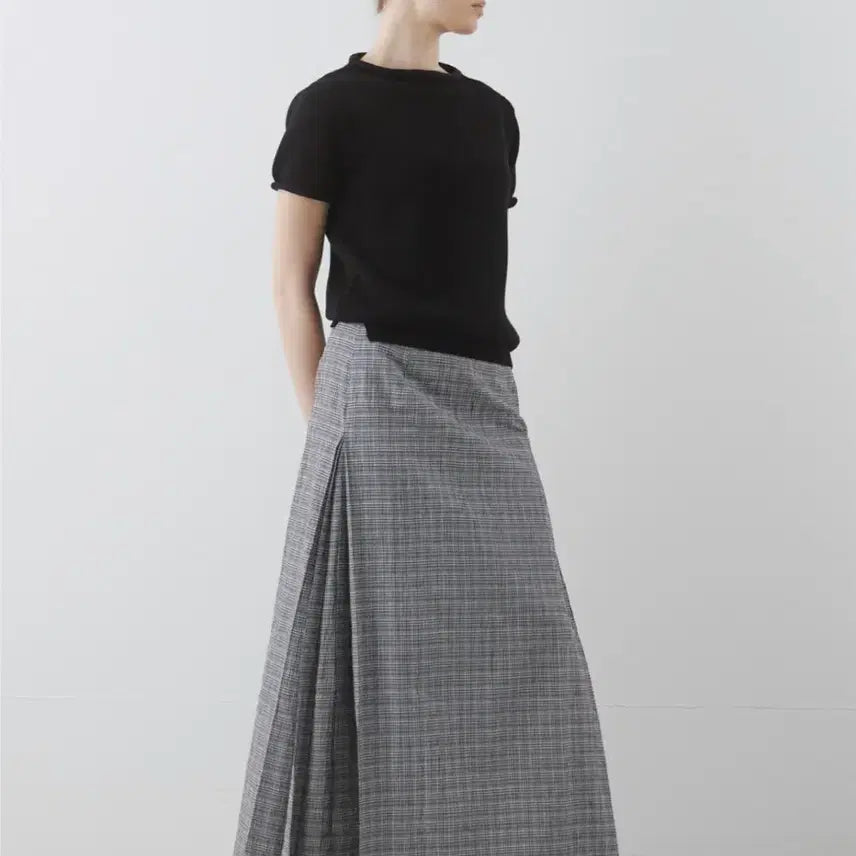 [BUNJANG] Mundal Gaea Check Pattern Pleated Long Skirt - Size M / 문달 Gaea skirt - m