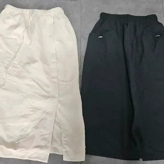 [BUNJANG] Daily Skirt Set (Ivory, Charcoal) - 2 pcs / 아이보리 / 차콜  데일리 스커트 2벌