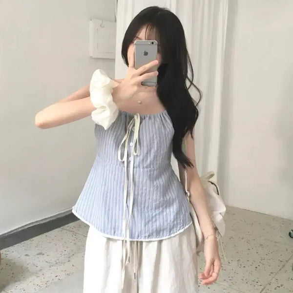 [BUNJANG] Lace Camisole Blouse / 레이스 나시 블라우스