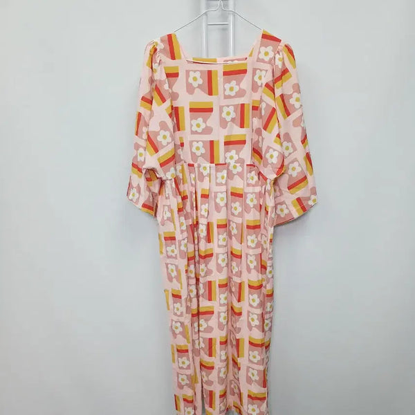 [BUNJANG] Monogram Puff Short Sleeve Dress / 모노그램 퍼프 반팔 원피스 66