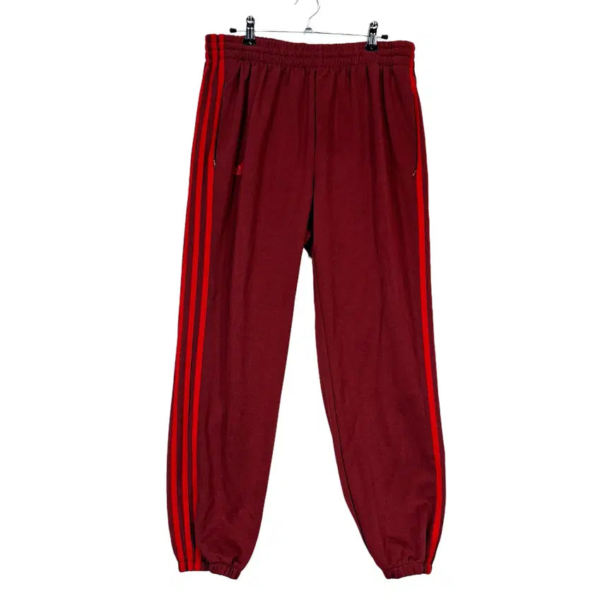 [BUNJANG] Adidas Men's Burgundy Tapered Fit Jogger Pants XL/88 / 아디다스 남성 스트릿한 테이퍼드핏 조거팬츠 XL/88 버건디 25806