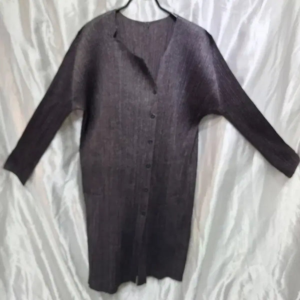 [BUNJANG] Pleats Please Long Cardigan Set Grey Size 3 / 플리츠플리즈 롱 가디건 그레이 셋트 사이즈 3