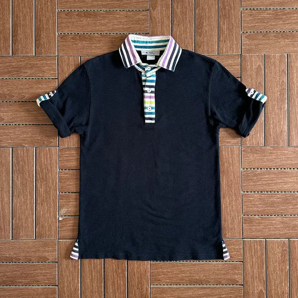 [BUNJANG] Jim Master Stripe Collar Cotton Short Sleeve T-Shirt (M) / 짐 마스터 스트라이프 카라 코튼 반팔티 M