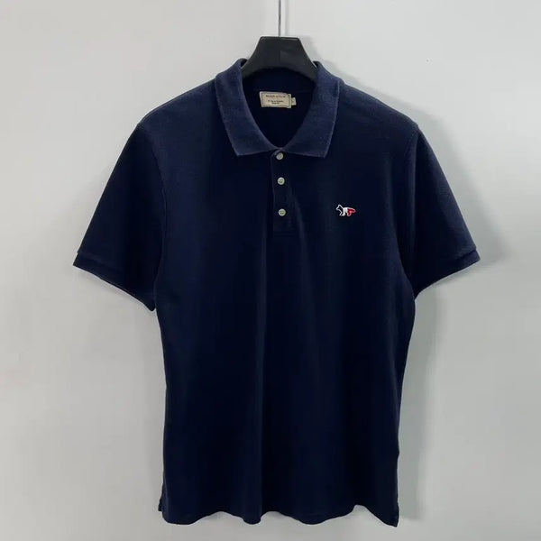 [BUNJANG] Maison Kitsuné Navy Short Sleeve Polo Shirt L / 메종키츠네 네이비 반팔 카라티 (on.1577)