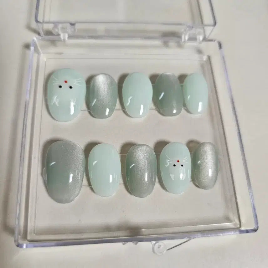 [BUNJANG] Handmade Nail Tips - Short Oval Shape / 수제네일팁