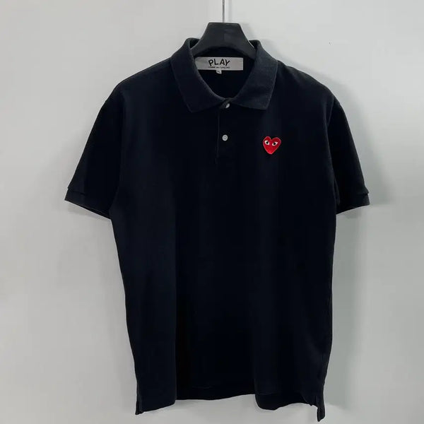 [BUNJANG] Comme des Garçons Black Emblem Short Sleeve Polo Shirt / 꼼데가르송 블랙 와펜 반팔 카라티 (on.1579)