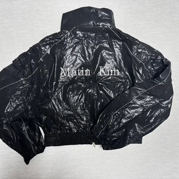 [BUNJANG] Matinkim Crop Coated Blouson Black Women's M / 마뗑킨 크롭 코팅 블루종 블랙 여성M