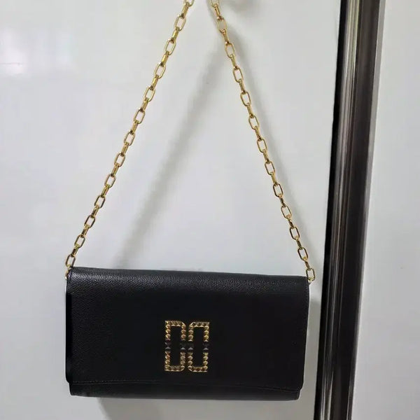 [BUNJANG] Daks Women's Black Chain Shoulder Bag / 닥스 여성 블랙 체인 숄더백(크로스no)
