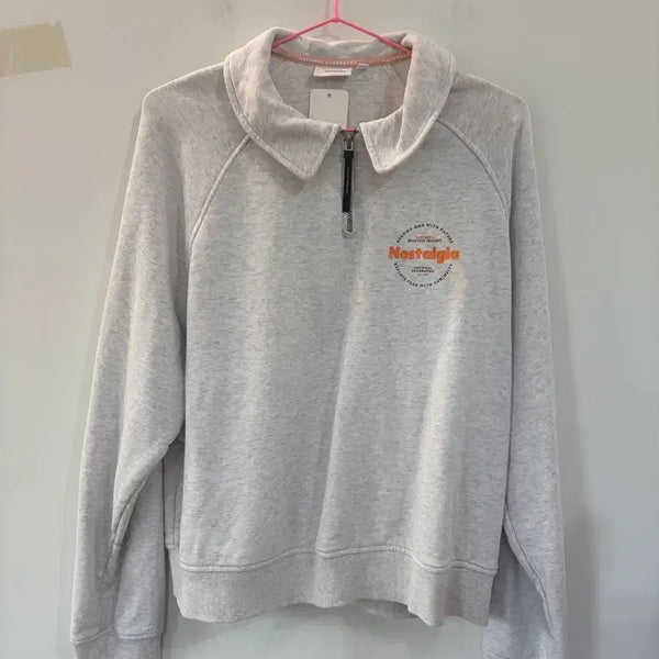 [BUNJANG] National Geographic Nostalgia Sweatshirt Light Grey / 내셔널지오그래픽 노스탤지어 맨투맨 스웻셔츠 라이트 그레이