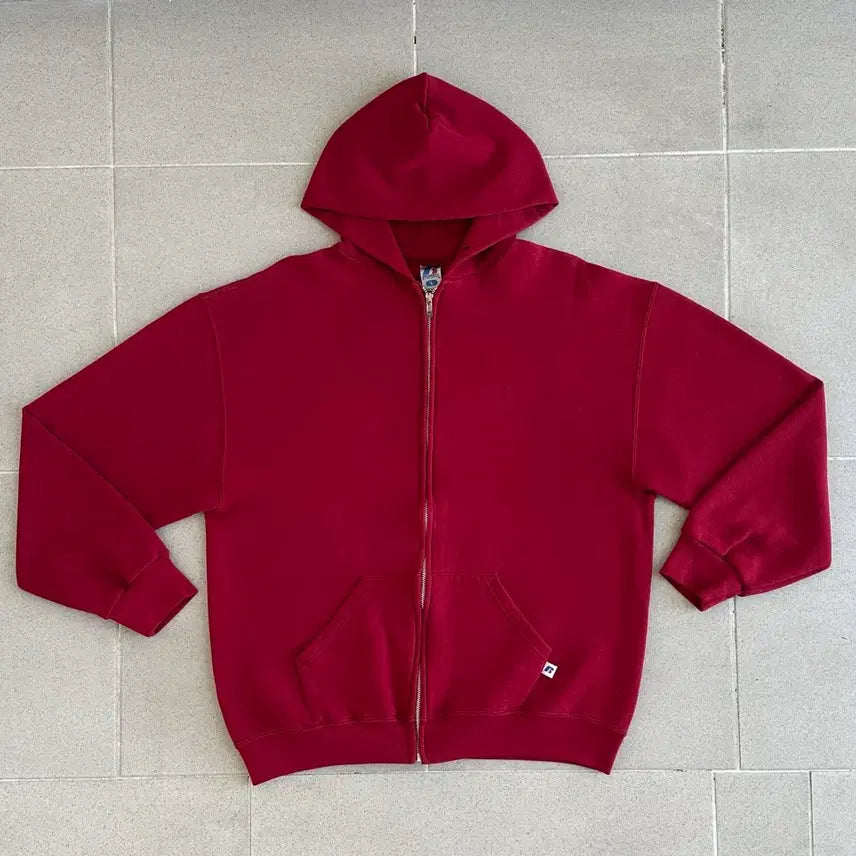 [BUNJANG] Vintage Russell Athletic Hoodie Red L / 빈티지 러셀 후드집업 레드 L