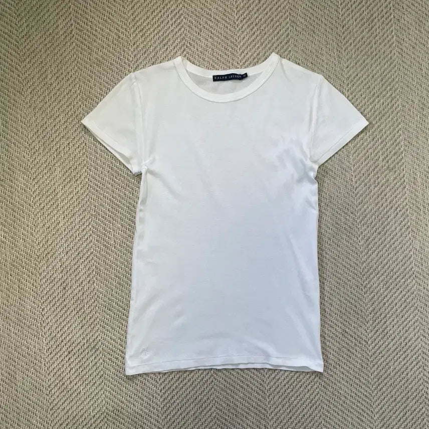 [BUNJANG] Ralph Lauren White Cotton Short Sleeve T-Shirt / 랄프로렌 화이트 코튼 반팔티서츠