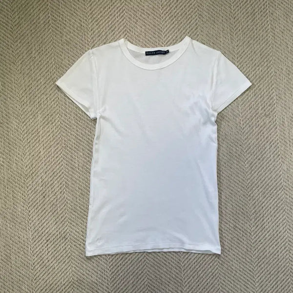 [BUNJANG] Ralph Lauren White Cotton Short Sleeve T-Shirt / 랄프로렌 화이트 코튼 반팔티서츠
