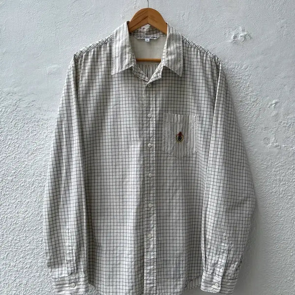 [BUNJANG] Heritage Floss Crest Logo Check Shirt L / [L] 헤리티지플로스 크레스트 로고 체크 셔츠
