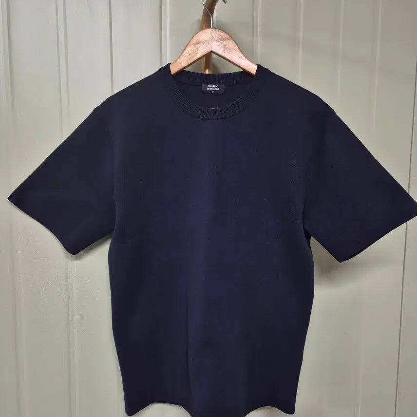 [BUNJANG] Musinsa Standard Navy Short Sleeve Knit M / 무신사 스탠다드 네이비 반팔 니트