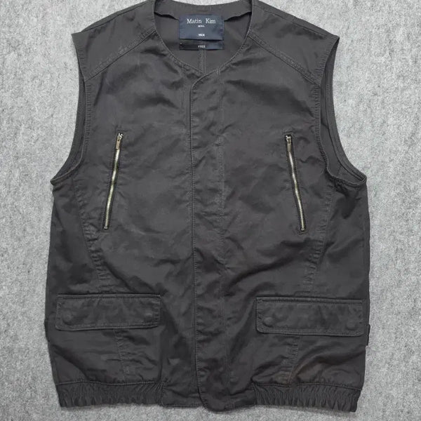 [BUNJANG] Matin Kim Coated Utility Cotton Two-Way Vest / 마뗑킴 코티드 유틸리티 코튼 투웨이 베스트 조끼 F