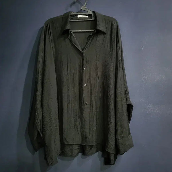 [BUNJANG] Lemonade Crinkle Oversized Fit Shirt Blouse / 레모네이드 크링클 오버핏 셔츠 블라우스
