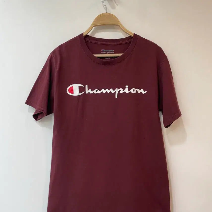 [BUNJANG] Champion Printing Burgundy T-Shirt Size S / 챔피온 프린팅 버건지 반팔 S