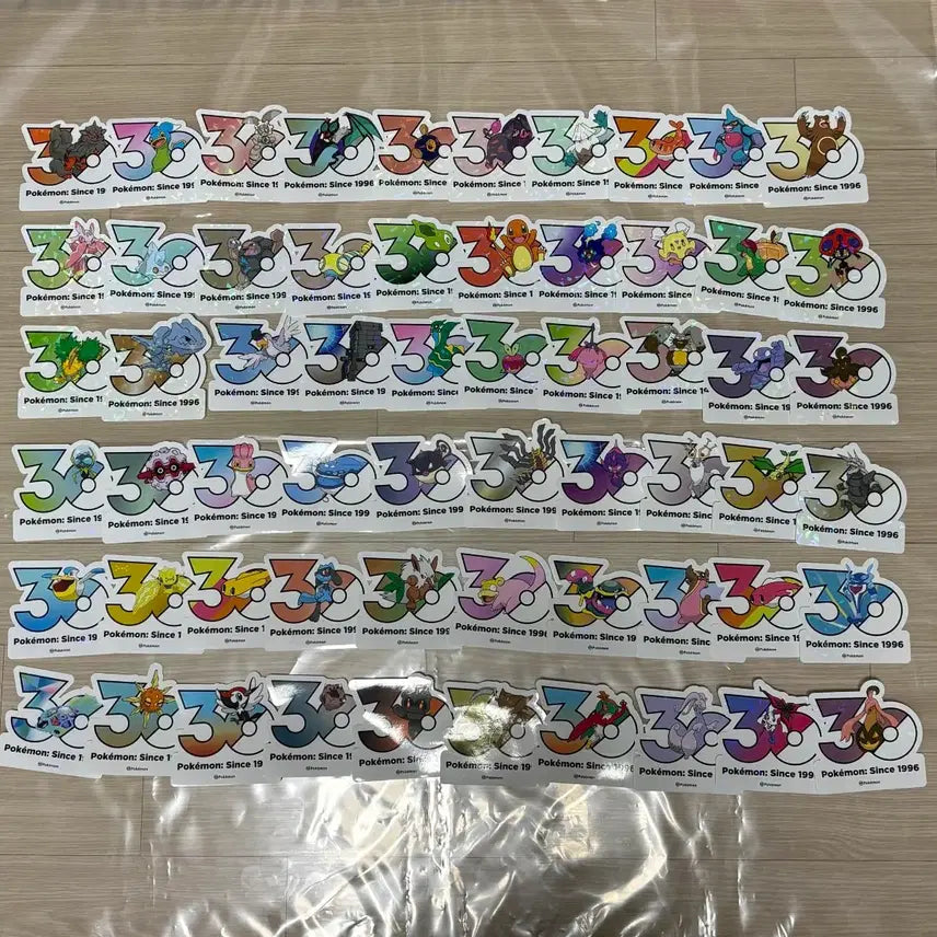 [BUNJANG] Pokemon 30th Anniversary Sticker Set (60pcs) / 포켓몬 30주년 기념 스티커 60장