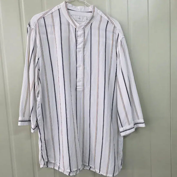 [BUNJANG] PLAC Striped Linen Shirt M (110) / PLAC 스트라이프 린넨 셔츠 M(110)