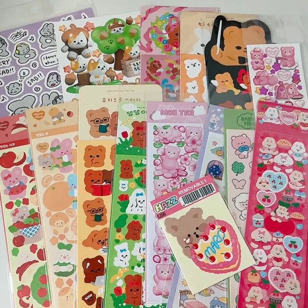 [BUNJANG] Sealed Sticker Bundle (15 Sheets) / 미개봉)스티커 15장 일괄ㅣ다꾸처분 스티커처분
