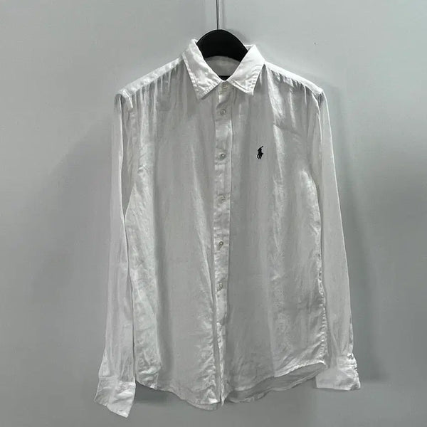[BUNJANG] Polo Ralph Lauren White Linen Shirt / 폴로 랄프로렌 화이트 린넨 셔츠  (on.1590)