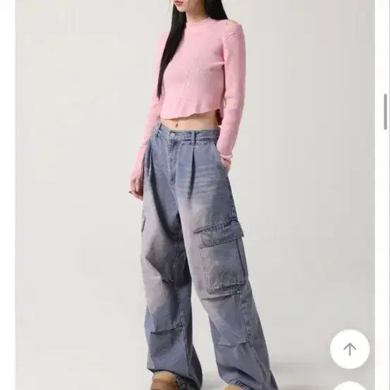 [BUNJANG] Urban Dress Wide Cargo Pants Purple / 어반드레스 와이드 카고 팬츠 퍼플