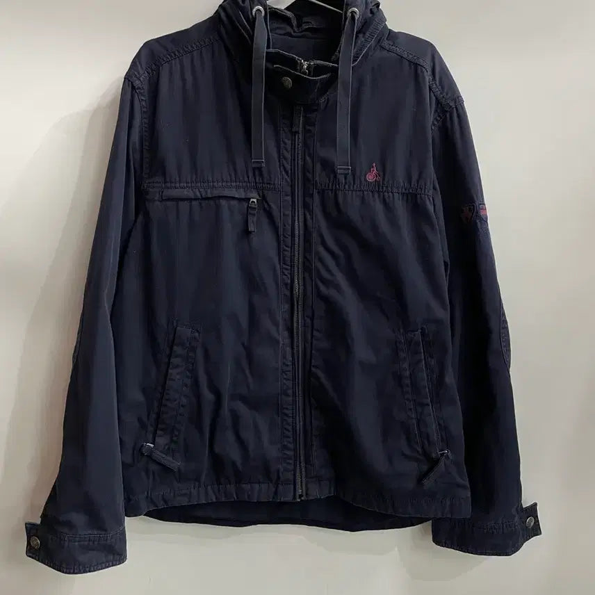 [BUNJANG] Beanpole Hooded Cotton Blouson Jacket / [100] 빈폴 BEAN POLE 네이비 후드 코튼 블루종 자켓 4.5