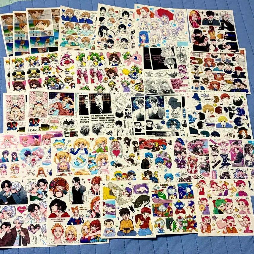 [BUNJANG] Anime Stickers Assorted Mix - Featuring Shoujo Manga, School-Live!, Beyond the Boundary, etc. / 애니인스 기타인믹2 소녀만화위주 학교괴담 경계의저편 등등