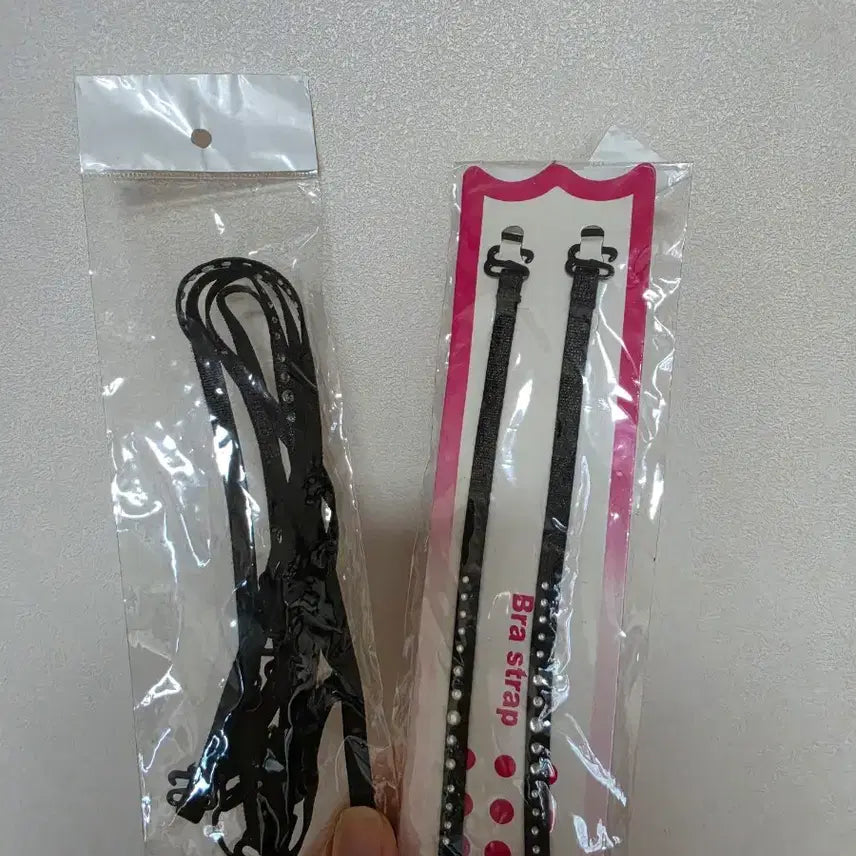 [BUNJANG] Black Rhinestone Bra Strap Set / 검정색 브라 스트랩 큐빅 장식 세트 [일괄 판매]