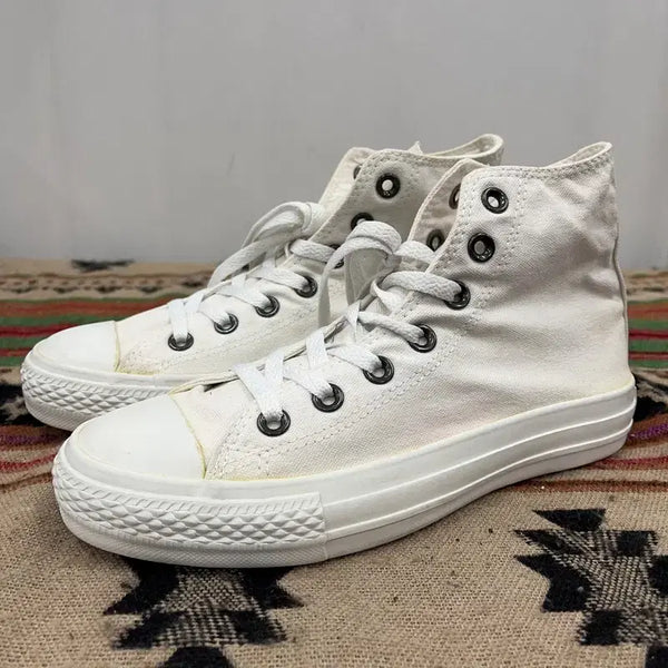 [BUNJANG] Converse Chuck Taylor All Star High White Sneakers (230) / 컨버스 척테일러 올스타 하이 화이트 스니커즈 230 X02746
