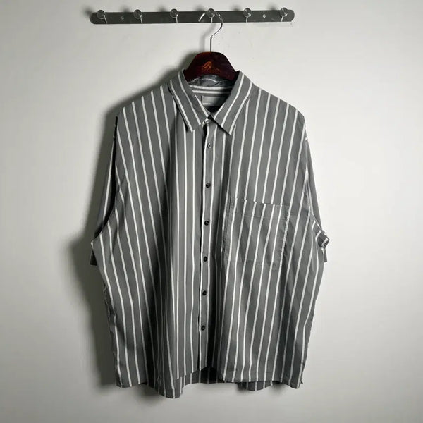 [BUNJANG] Vince Striped Short Sleeve Shirt L / Vince 빈스 스트라이프 반팔 셔츠 L