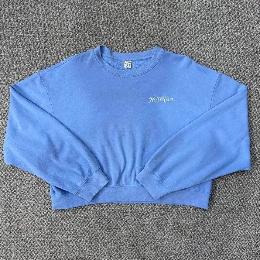 [BUNJANG] Sporty & Rich Hydrangeas Resley Crop Logo Crewneck / 스포티앤리치 하이드레인저 리졸리 크롭 로고 크루넥