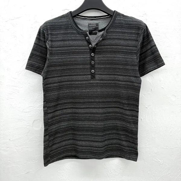 [BUNJANG] Amorte Layered Henley Neck T-Shirt / amorte 레이어드 헨리넥 티셔츠