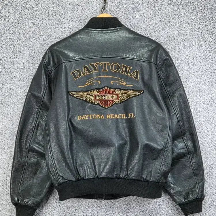 [BUNJANG] Harley-Davidson Daytona Beach Varsity Leather Jacket (L) / 할리데이비슨 데이토나 비치 바시티 가죽 자켓 ( L ) / 13161