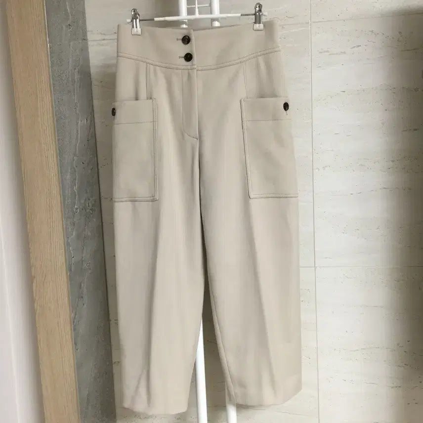 [BUNJANG] SYSTEM High-Waisted Banding Pants Beige / SYSTEM 시스템 하이웨스트 밴딩 팬츠 64