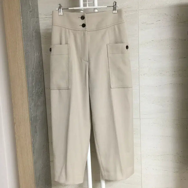 [BUNJANG] SYSTEM High-Waisted Banding Pants Beige / SYSTEM 시스템 하이웨스트 밴딩 팬츠 64