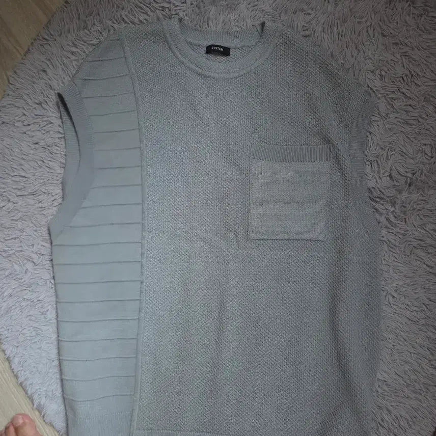[BUNJANG] System Homme Genuine Knit Vest Sky Blue/Gray Size 100 / 시스템옴므 정품 스카이블루+그레이 니트 베스트 100사이즈