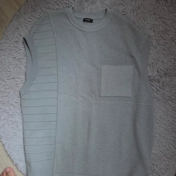 [BUNJANG] System Homme Genuine Knit Vest Sky Blue/Gray Size 100 / 시스템옴므 정품 스카이블루+그레이 니트 베스트 100사이즈
