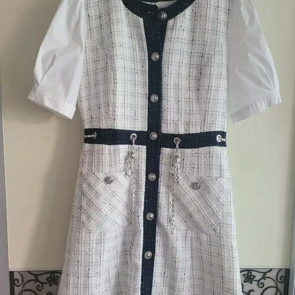 [BUNJANG] JJ JIGOTT Tweed Chain Dress / JJ 지고트 트위드 체인 원피스