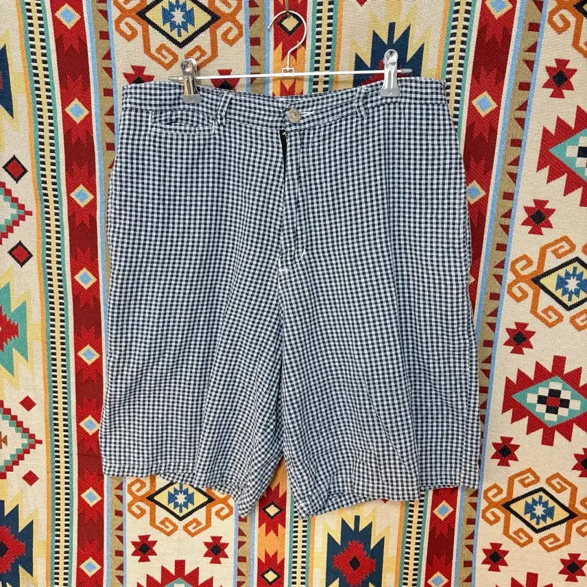 [BUNJANG] Stussy Hong Kong Logo Cotton Check Shorts / 스투시 홍콩 와펜 코튼 체크 반바지 30R