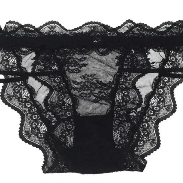 [BUNJANG] Black Lace Panties / (중고)블랙 끈 레이스 찐팬티 + 밴드 스타킹