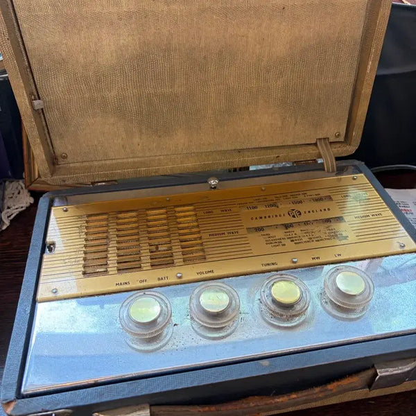 [BUNJANG] Antique British Vacuum Tube Radio Portable Case / 영국 앤틱 진공관 라디오 가방 휴대용
