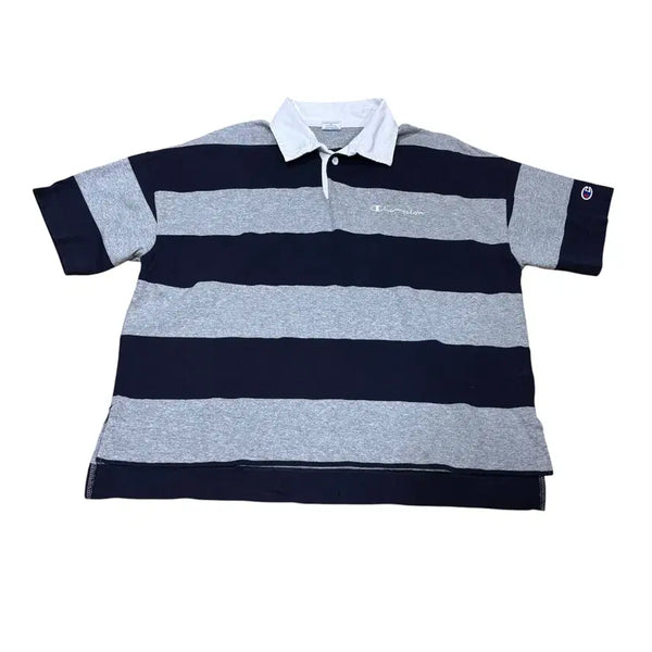 [BUNJANG] Champion Striped Oversized Short-Sleeve Polo Shirt / XS 95 챔피온 스트라이프 오버핏 반팔 카라티