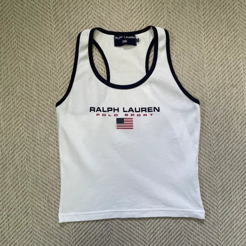 [BUNJANG] Ralph Lauren US Flag Sleeveless Top / 랄프로렌 성조기 민소매 슬리브리스