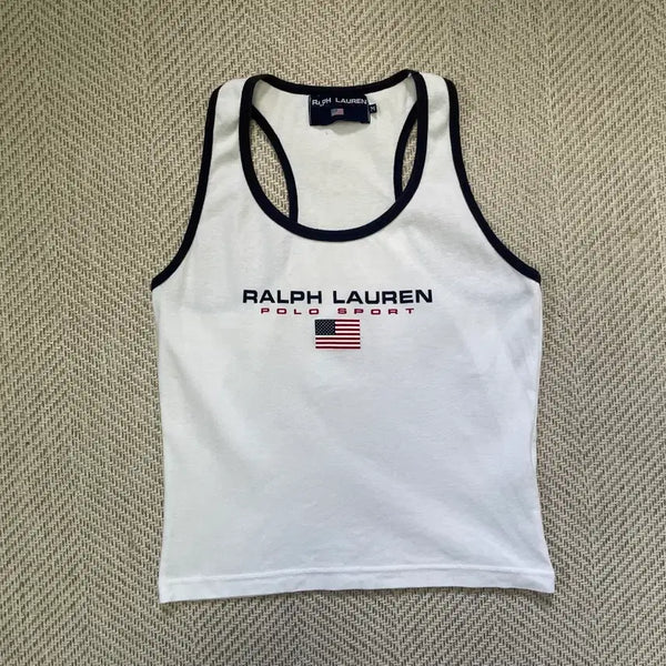 [BUNJANG] Ralph Lauren US Flag Sleeveless Top / 랄프로렌 성조기 민소매 슬리브리스