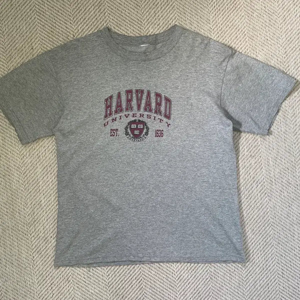 [BUNJANG] Vintage Harvard Grey Short Sleeve T-Shirt / 빈티지 하버드 그레이 반팔티셔츠
